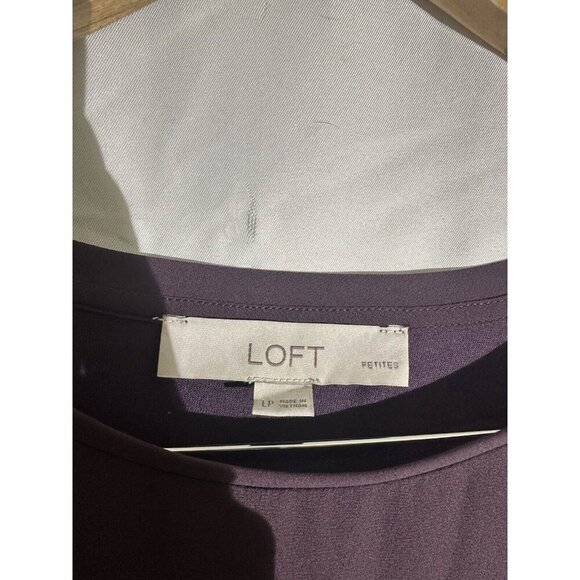 Ann Taylor LOFT women’s Slit sleeve tie waist In eggplant size PL - Picture 3 of 6